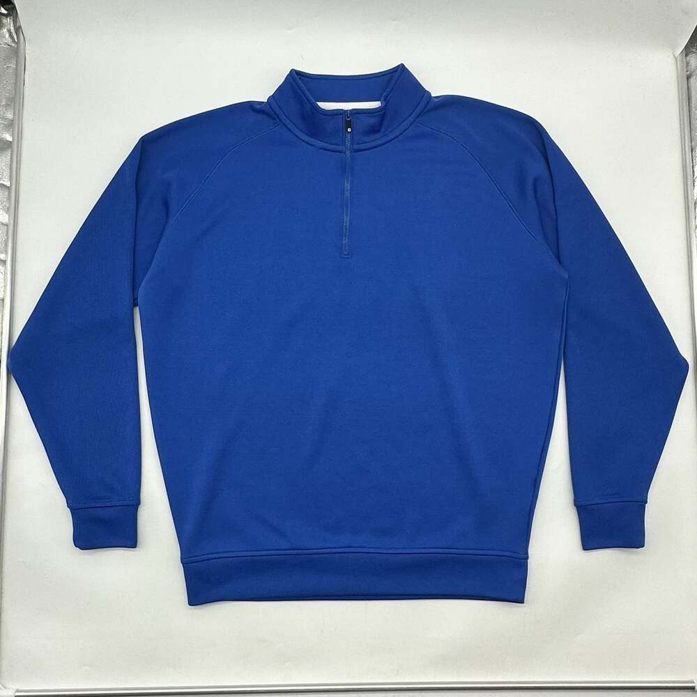 Footjoy Men's Size XL Royal Blue Polyester Knit Quarter Zip Golf Pullover Jacket